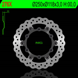 NG TARCZA HAMULCOWA PRZÓD YAMAHA YZ/YZF 01-16, WRF 02-17 PŁYWAJĄCA (250X118X3,00MM) (6X6,5MM) WAVE