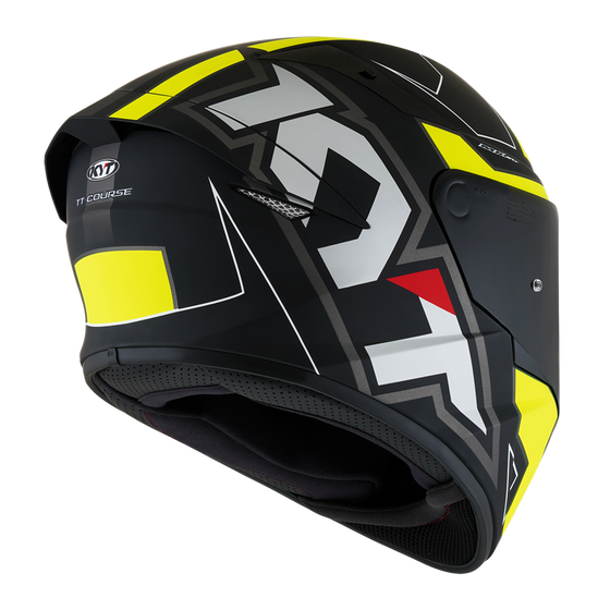 Kask Motocyklowy KYT TT-COURSE ELECTRON matowy czarny/żołty - S