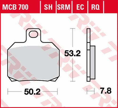 TRW LUCAS ZF KLOCKI HAMULCOWE KH266 ORGANIC SPORT DUCATI HYPERMOTARD 950 '19-, 1000/1200 MULTISTRADA, V4 PANIGALE '18-, KTM RC8 1190 '09-'15, SUPERDUKE 1290 '14-'20, MOTO GUZZI V7 750 '08-'14, MV AUGUSTA BRUTALE 800 '13-, TYŁ