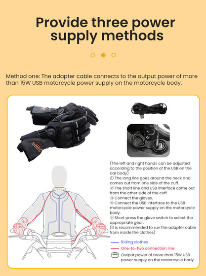 LOBOO Podgrzewane rękawice motocyklowe Czerwone (01.2.09055.001.01)