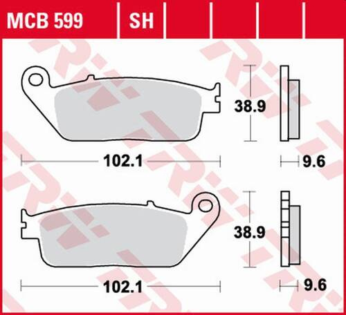 TRW LUCAS ZF KLOCKI HAMULCOWE KH196 SINTER STREET HONDA DN-01 700 '08-'11, VFR 750 '88-'97, GL 1500 F6C VALKYRIE '97-'03, TRIUMPH TIGER 900 '99-'01, ADVENTURER 900 '96-'01 TYŁ