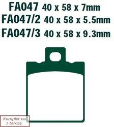 Brake pads EBC FA047/3 (set on 1 disk)