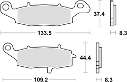 TRW LUCAS BRAKE PADS KH229 SINTER STREET KAWASAKI ER5 01-06, ER6 06-16, VERSYS 650 07-09, KLR 650 95-04, Z 750 04-06, ZR7 99-04, VN800 96-03, VN900 06-17, GPZ / ZR 1100 96-98, VN 1500 96-03, VN 1600 03-08, VN 1700 09-17, FRONT