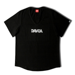DAVCA T-shirt damski Black Glitter logo small