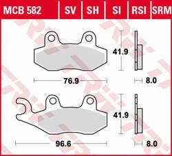 TRW LUCAS BRAKE PADS KH135 KH214 SINTER STREET APRILIA SX 125 18-, HONDA NSR 150 02-, KAWASAKI KLX 125 10-13, KDX 250 90-94, KLX 250 09-17, KLF 300 89-07, YAMAHA WR 125 91-97, TT 350 91-95, XTZ 750 89-97, FRONT/REAR