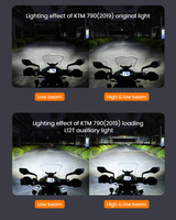 LOBOO L12T światło drogowe i mijania pomocnicze pasuje do rur o średnicy 22/25/28 mm (czarne) (10.1.01003.001.13)