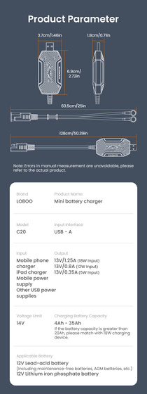 LOBOO Mini ładowarka do akumulatorów (10.1.04021.001.02)