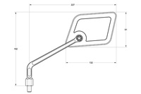 D-MIRROR-20 aluminiowe lusterko czarne prawe 80994