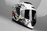 Kask Motocyklowy LAZER RAFALE EVO Stickerbomb (kol. Biały - Czarny - Srebrny - Czerwony) rozm. XL