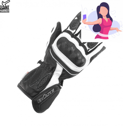 Ladies Motorcycle Gloves BUSE Pit Lane black/white