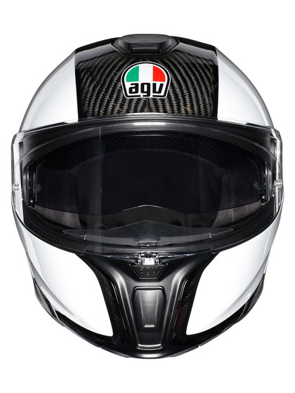 Kask motocyklowy szczękowy AGV SPORTMODULAR E05 SOLID PLK BLACK WHITE