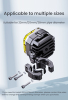 LOBOO L12T światło drogowe i mijania pomocnicze pasuje do rur o średnicy 22/25/28 mm (czarne) (10.1.01003.001.13)