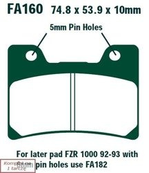 Brake pads EBC FA160 (set on 1 disk)