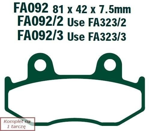 Brake pads EBC FA092TT (set on 1 disk)