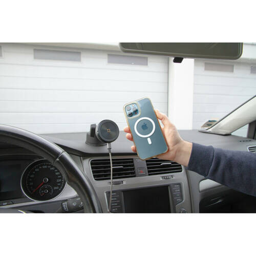 91806 Mag Wireless Orbit, Magnetic phone holder with wireless charge and adhesive suction cup
