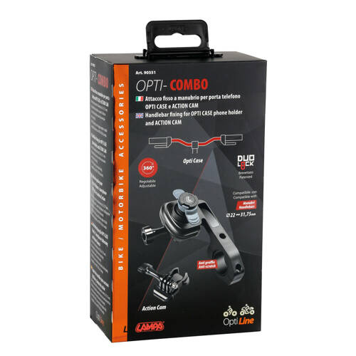 90551 Opti Combo, handlebar fixing with action cam support