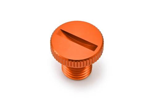80943 Mirror hole plug bolt CNC orange anodized f. M10 x P1.25 left hand side