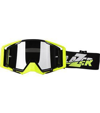 LAZER Gogle - Race Style Mirror Black - Yellow Fluo - Black (kol. Mirror Srebrny)