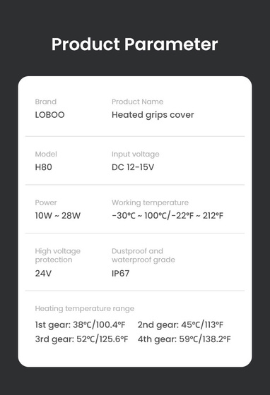 LOBOO Podgrzewane manetki / owijka (10.1.02080.001.01)