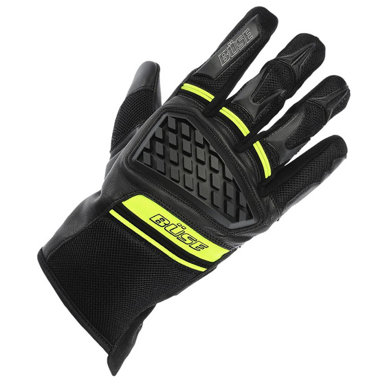 Rękawice motocyklowe damskie BUSE Braga czarno/neonowo żółte 06