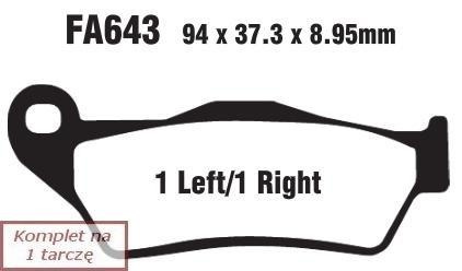 Klocki hamulcowe EBC FA643HH wzmacniane (kpl. na 1 tarcze)