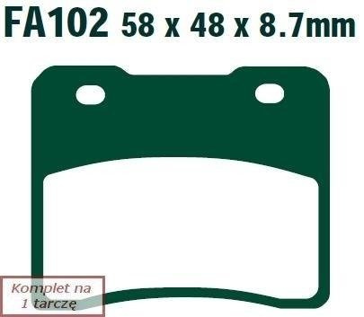Klocki hamulcowe EBC FA102 (kpl. na 1 tarcze)