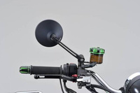 D-MIRROR-3 ROUND/ROD ALUMINUM BLACK 1PC E-MARKED