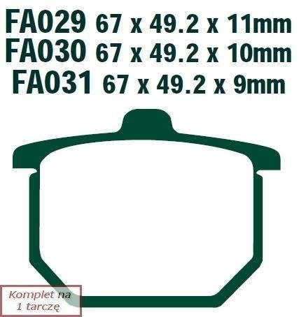 Brake pads EBC FA030V V-PAD (set on 1 disk)