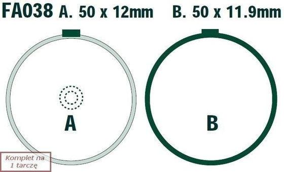 Klocki hamulcowe EBC FA038 (kpl. na 1 tarcze)
