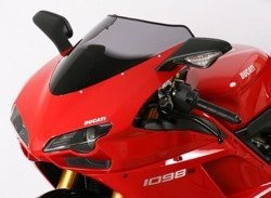 Szyba motocyklowa MRA DUCATI 848, H6/H7, -, forma O, czarna