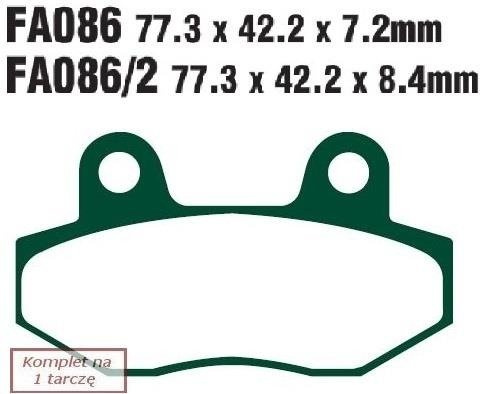 Brake pads EBC FA086 (set on 1 disk)