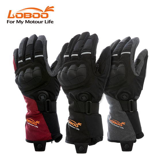 LOBOO Podgrzewane rękawice motocyklowe Czerwone (01.2.09055.001.01)
