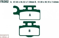 Brake pads EBC FA302R (set on 1 disk) (odpowiednik PROX 37.107202)