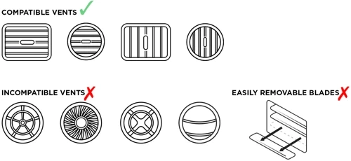 Podstawa w kratkę wentylacyjną samochodu Quad Lock®