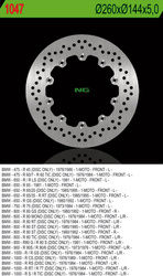 NG TARCZA HAMULCOWA PRZÓD BMW R45/60/65/75/80/90/100 (260X144X5) 10 OTWORÓW ŚR.5