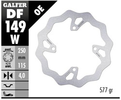 GALFER TARCZA HAMULCOWA TYŁ KAWASAKI KX 250F/X '20-, KX 450F '19- WAVE (250X115X4MM)