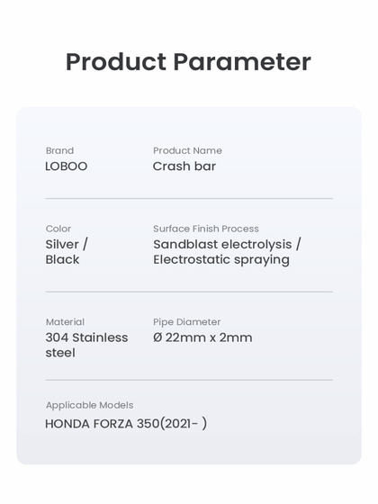 LOBOO Crash Bar do HONDA FORZA350 (2021-) Black (10.3.01371.001.11)