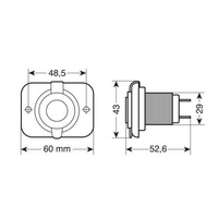 39120 Ext-12, flush mount double Usb A + Usb C port, 12/24V