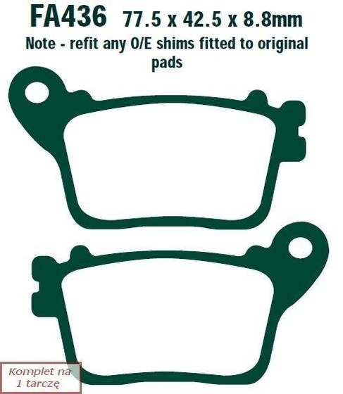 Brake pads EBC FA436 (set on 1 disk)