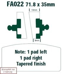 Brake pads EBC FA022 (set on 1 disk)