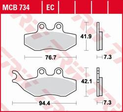 TRW LUCAS BRAKE PADS KH194 ORGANIC APRILIA SX 50 14-, YAMAHA DT 50 04-08, TZR 50 03-20, XT 125 05-11, FRONT (PROMOTION)
