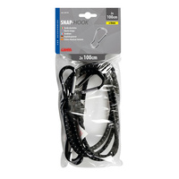 60179 Snap-Hook, pair of elastic cords with aluminium karabiners