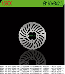 NG TARCZA HAMULCOWA TYŁ BETA EVO 125/200/250/290/300 09-17 (160MM) WAVE