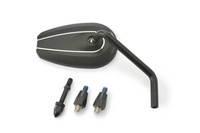 D-MIRROR-6 TYPE-U/ROD RIGHT, ALU.BLACK 1PC E-MARKED, 3 ADAPTERS