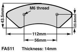 EBC Kartingowe Brake pads FA511 CZERWONE (1 kpl.)