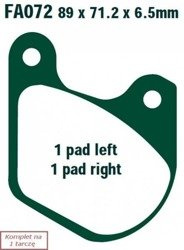 Brake pads EBC FA072 (set on 1 disk)