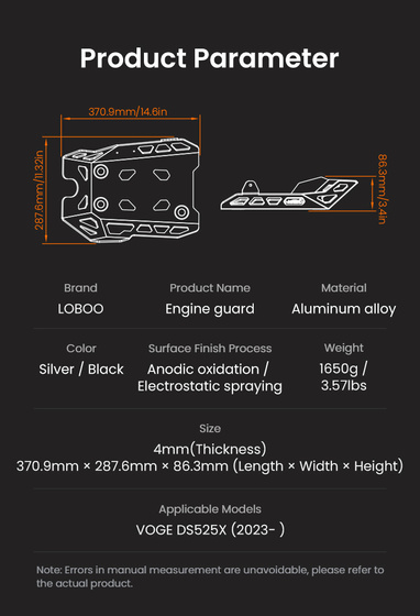 LOBOO Osłona silnika do VOGE DS525X / Dashixiong 525 (10.3.13821.001.21)