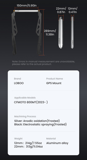 LOBOO Zestaw montażowy GPS CFMOTO 800MT (2023-) (10.3.09602.001.01)