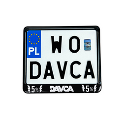 DAVCA licence plate holder