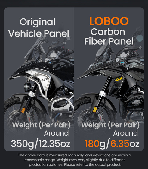 LOBOO Panel chłodnicy z włókna węglowego (czarny metal) do BMW R1300GS (2023-) Carbon Fiber Radiator Panel (10.3.32131.001.11)